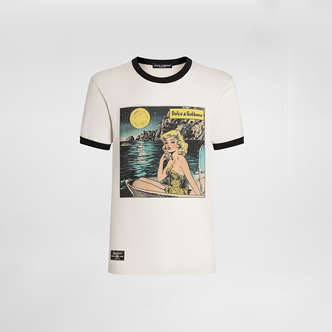 dolce & gabbana retro mediterranean print t-shirt